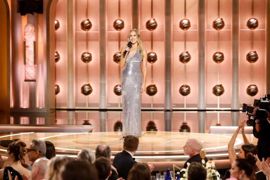 Nikki Glaser opening the Golden Globes