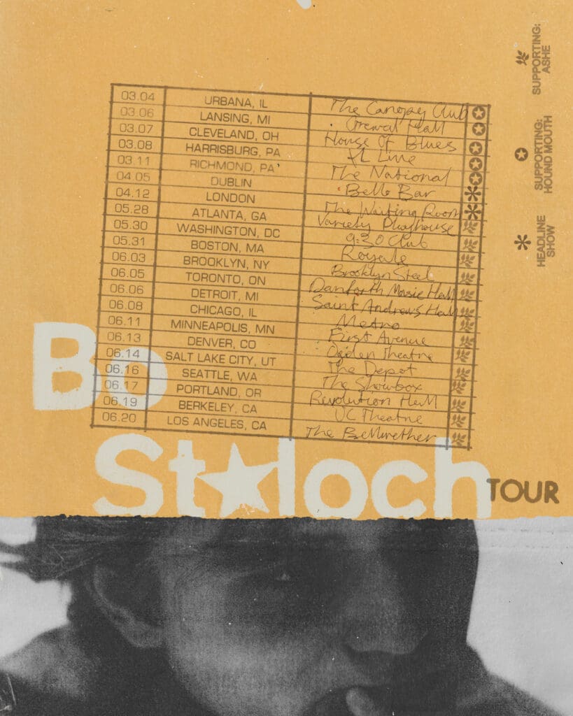 Tour poster for Bo Staloch with dates