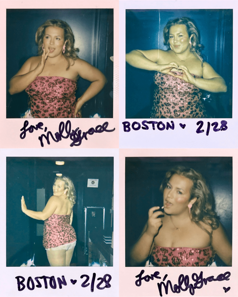 Collage of polaroids of Molly Grace