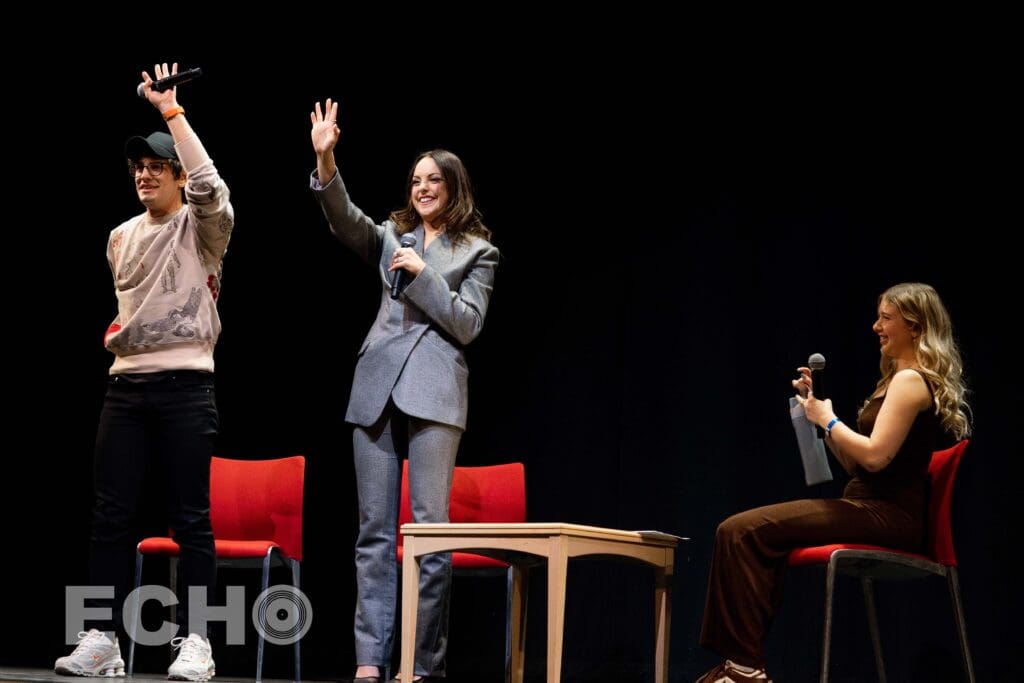 Liz Gillies and Matt Bennett participate in Q&A at Northeastern University